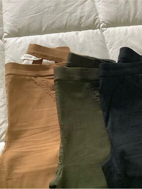 Set of 3.   Skye's the Limit Pull-On Pants in Tan, Olive, Black